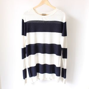 striped sweater blue/white lightweight long